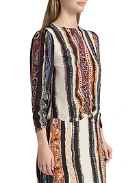 Lennon Paula Printed Crepe Top