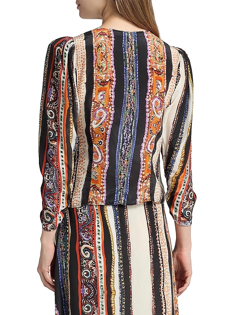 Lennon Paula Printed Crepe Top