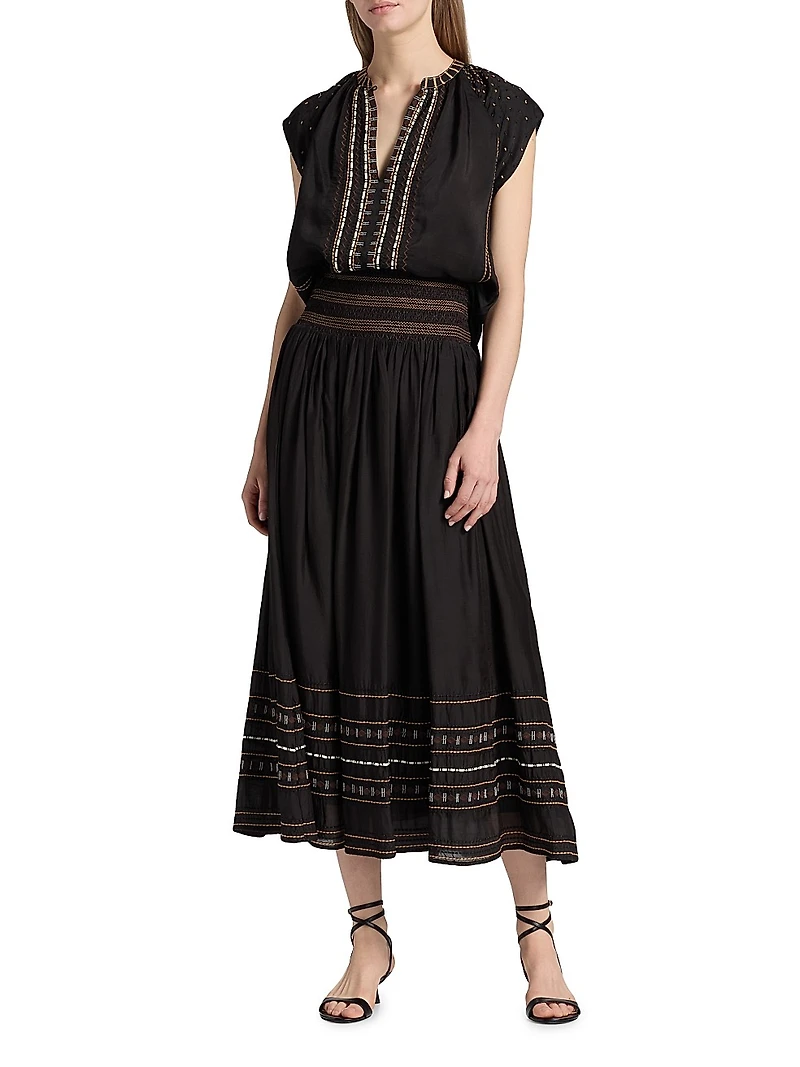 Joan Monica Embroidered Top