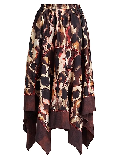 Fleetwood Elda Printed Handkerchief Midi-Skirt