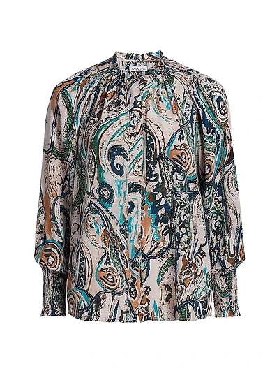Frank Julieta Printed Silk Blouse