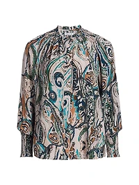 Frank Julieta Printed Silk Blouse