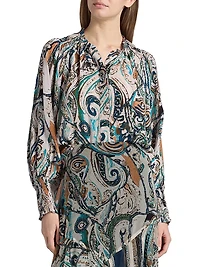 Frank Julieta Printed Silk Blouse