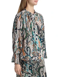 Frank Julieta Printed Silk Blouse