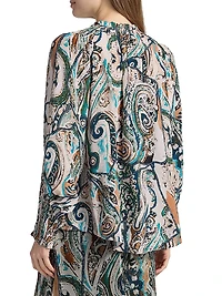 Frank Julieta Printed Silk Blouse