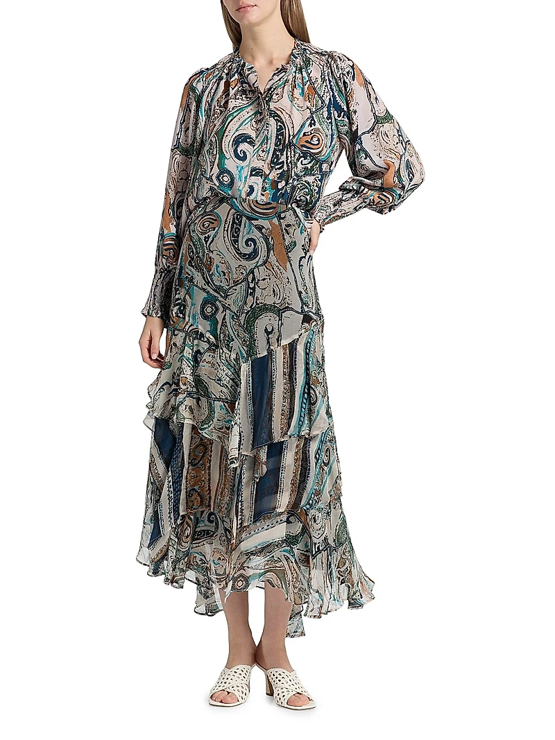 Frank Julieta Printed Silk Blouse