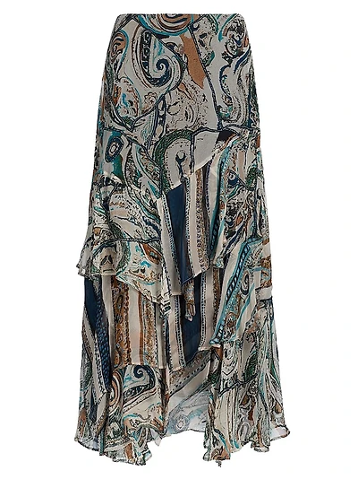 Daryl Callie Printed Crinkle Chiffon Midi-Skirt