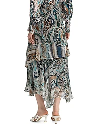 Daryl Callie Printed Crinkle Chiffon Midi-Skirt
