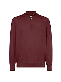 Cashmere Sweater with Half Zip