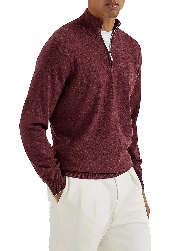 Cashmere Sweater with Half Zip