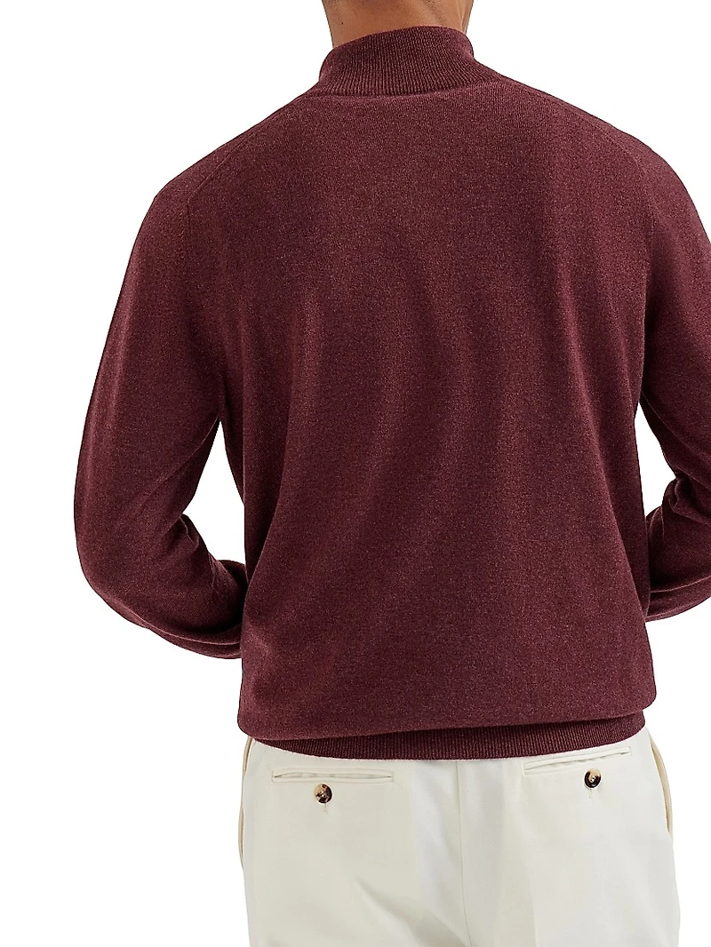 Cashmere Sweater with Half Zip