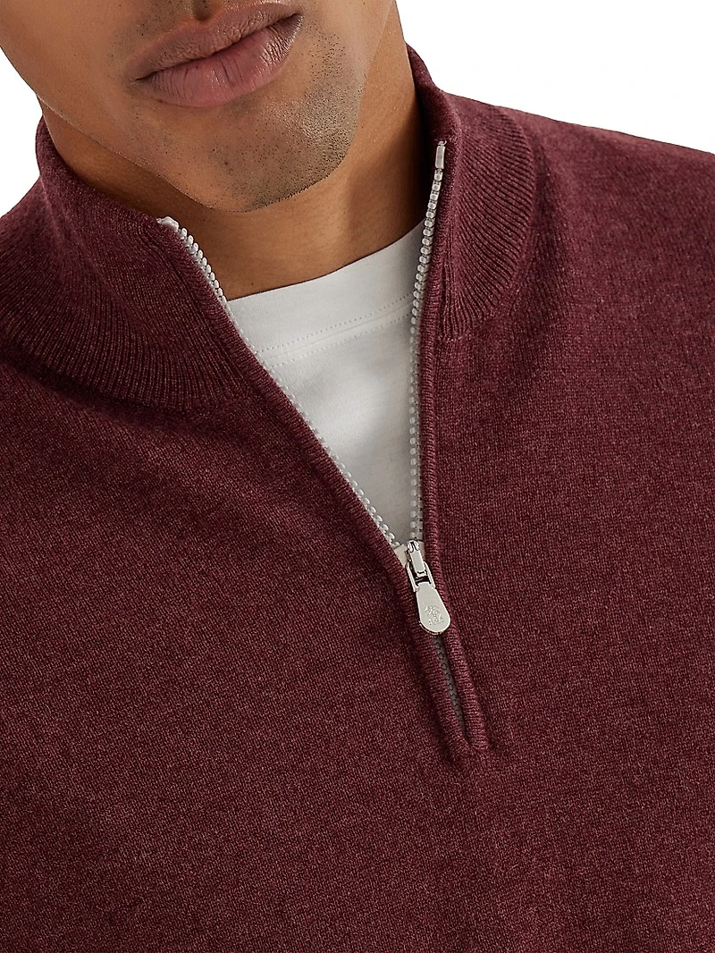 Cashmere Sweater with Half Zip
