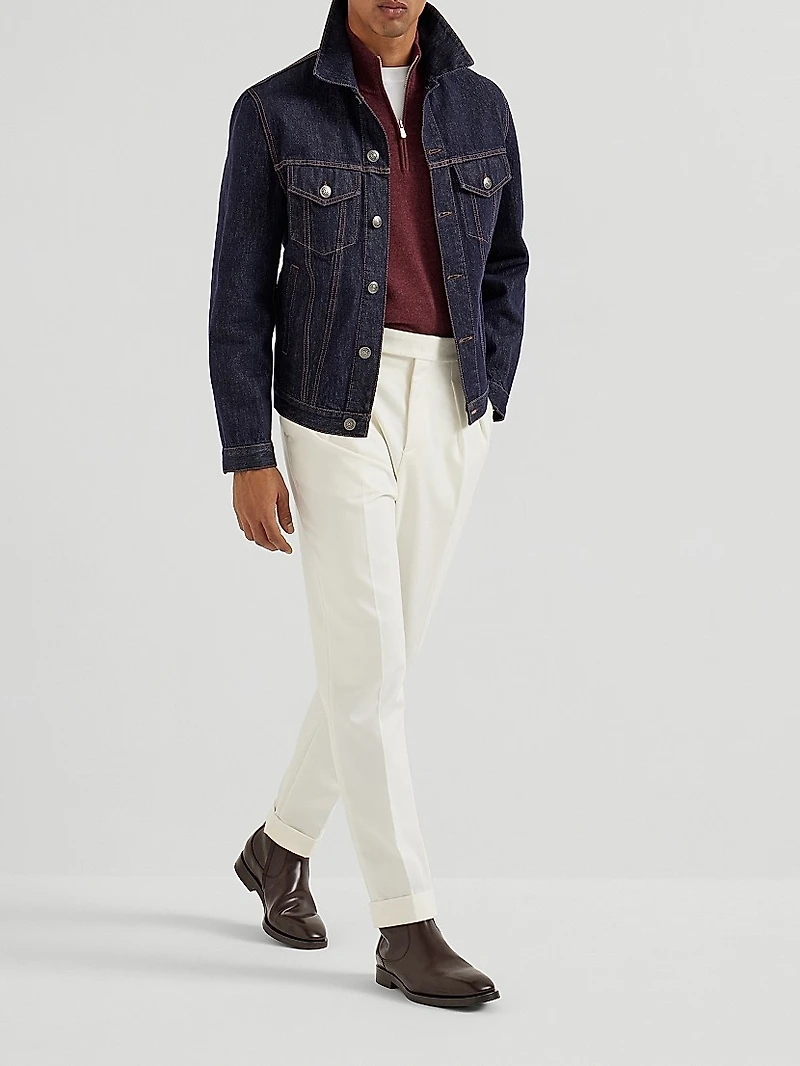 Cashmere Sweater with Half Zip