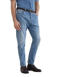 Comfort Cotton Denim Leisure Fit Five Pocket Jeans