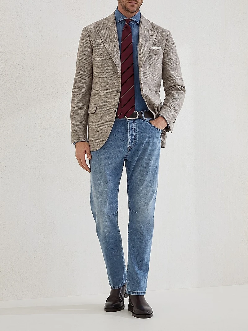 Comfort Cotton Denim Leisure Fit Five Pocket Jeans