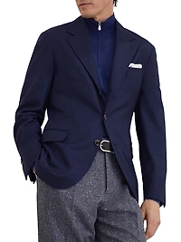 Virgin Wool Flannel Deconstructed Blazer