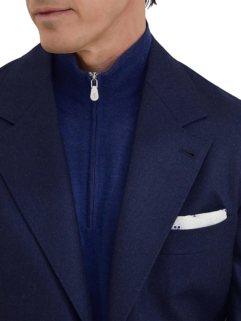 Virgin Wool Flannel Deconstructed Blazer