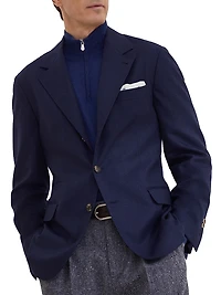 Virgin Wool Flannel Deconstructed Blazer