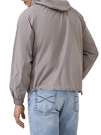 Lightweight Techno Fabric Unlined Hooded Outerwear Jacket