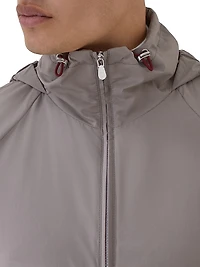 Lightweight Techno Fabric Unlined Hooded Outerwear Jacket