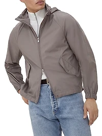Lightweight Techno Fabric Unlined Hooded Outerwear Jacket