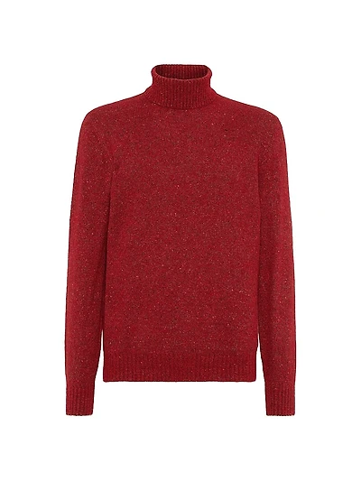 Flecked Alpaca, Wool, Silk and Cotton Turtleneck Sweater