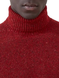 Flecked Alpaca, Wool, Silk and Cotton Turtleneck Sweater