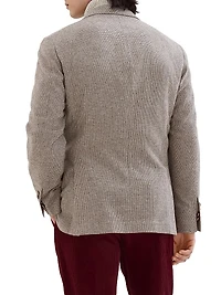 Checked Flannel One and a Half Breasted Deconstructed Blazer