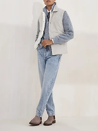 Flecked Cashmere Cardigan with Zipper