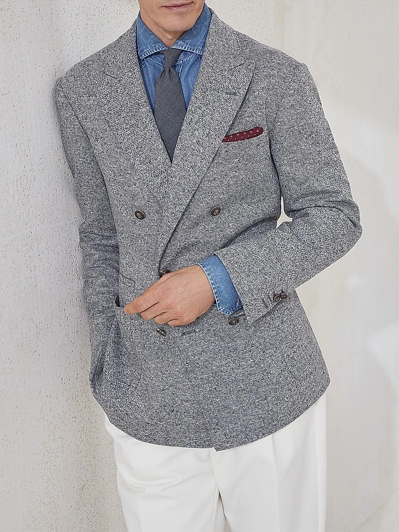 Grisaille One and a Half Breasted Deconstructed Blazer