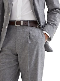 Cashmere and Silk Lightweight Flannel Leisure Fit Trousers