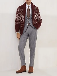 Cashmere and Silk Lightweight Flannel Leisure Fit Trousers