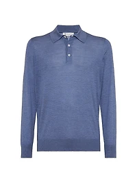 Silk and Cotton Lightweight Knit Polo Shirt