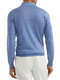Silk and Cotton Lightweight Knit Polo Shirt