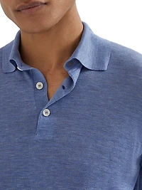 Silk and Cotton Lightweight Knit Polo Shirt