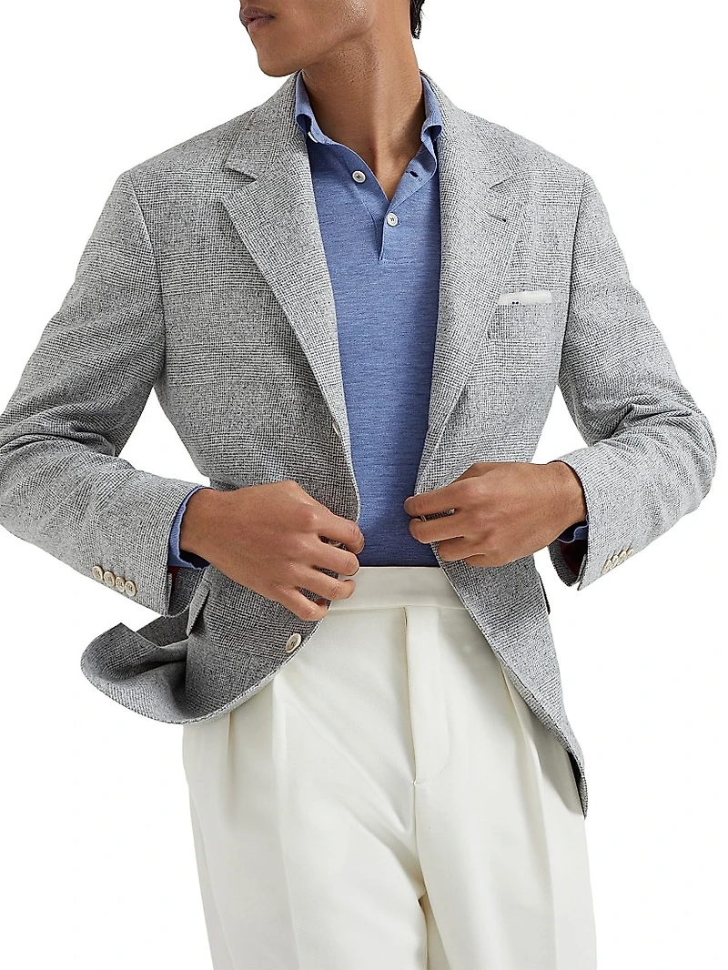 Silk and Cotton Lightweight Knit Polo Shirt