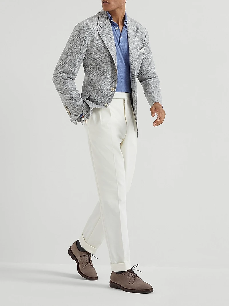 Silk and Cotton Lightweight Knit Polo Shirt