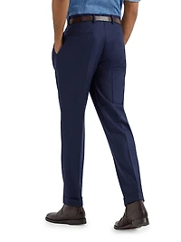 Virgin Wool Flannel Leisure Fit Trousers with Pleats
