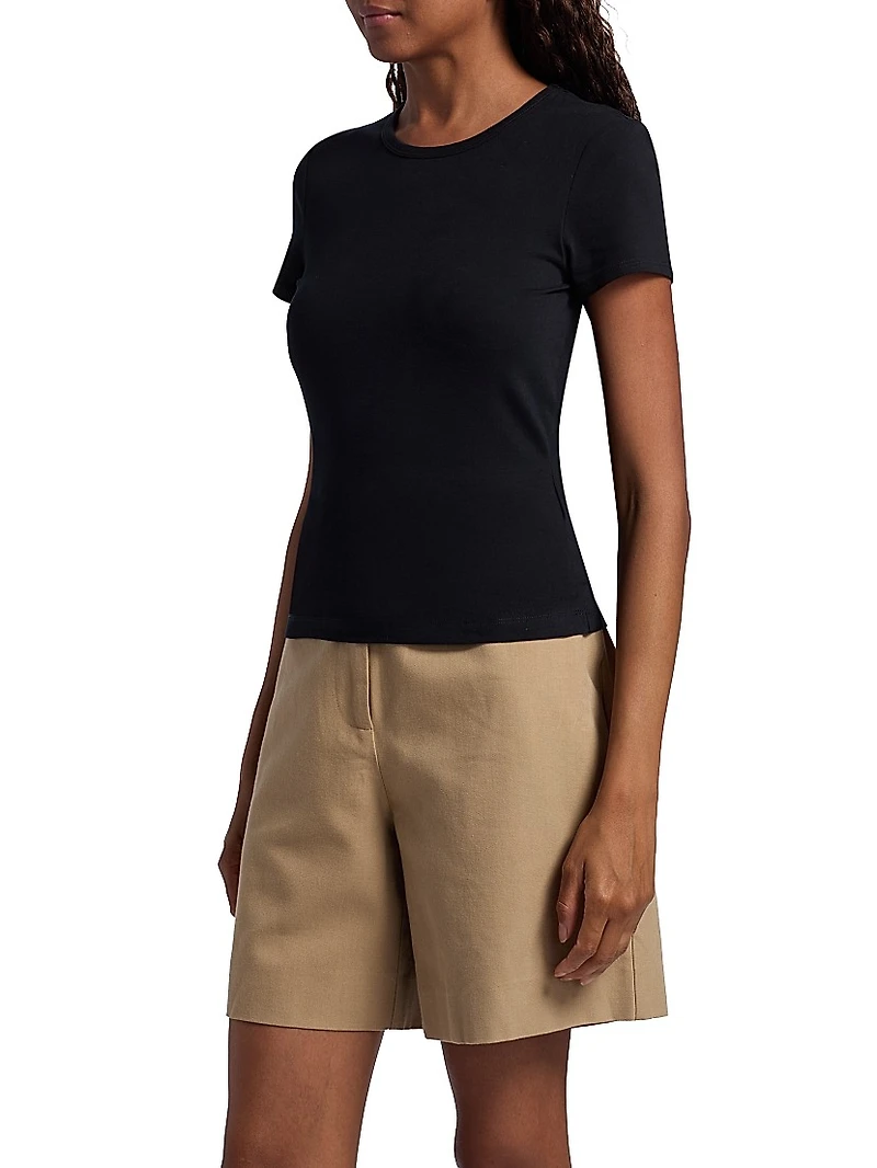 Jolie Stretch-Cotton Soft Crewneck T-Shirt