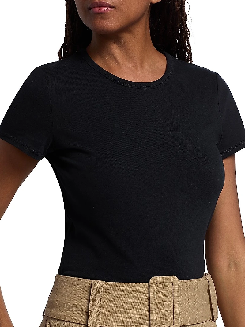 Jolie Stretch-Cotton Soft Crewneck T-Shirt