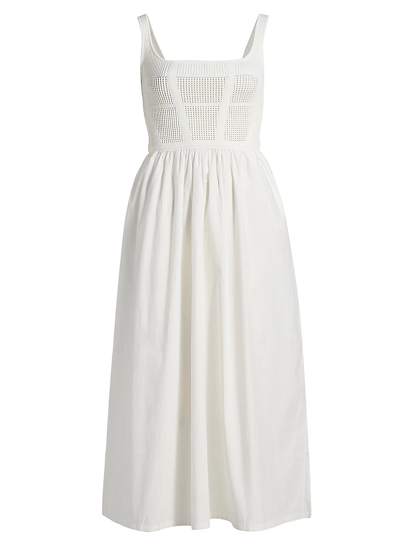 Kori Mix-Media Midi-Dress