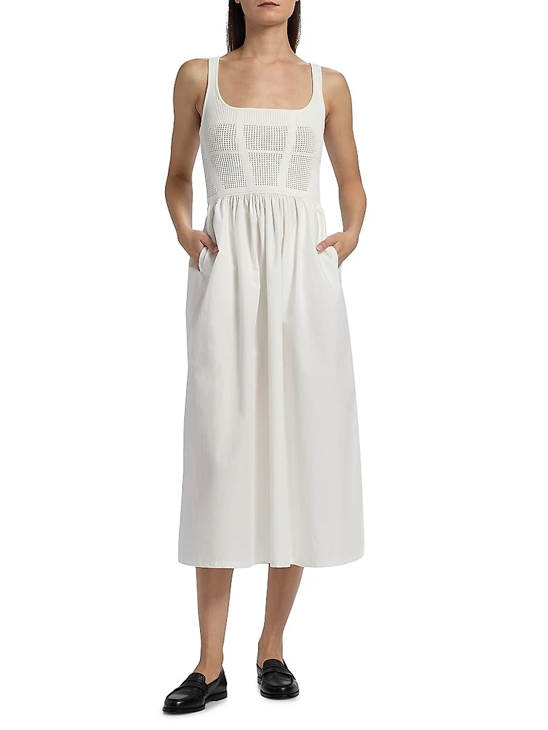 Kori Mix-Media Midi-Dress