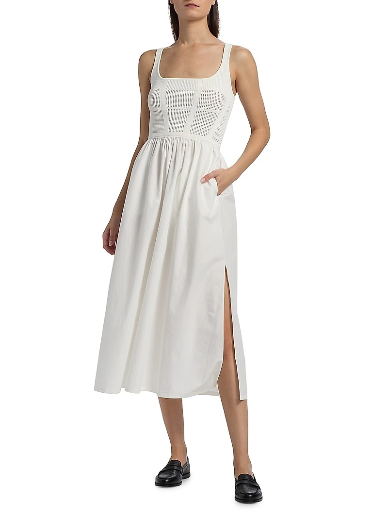 Kori Mix-Media Midi-Dress