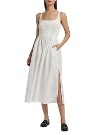 Kori Mix-Media Midi-Dress