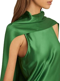 Fae Satin Cape Gown