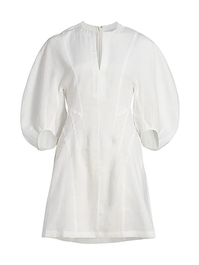 Romi Linen Balloon-Sleeve Dress