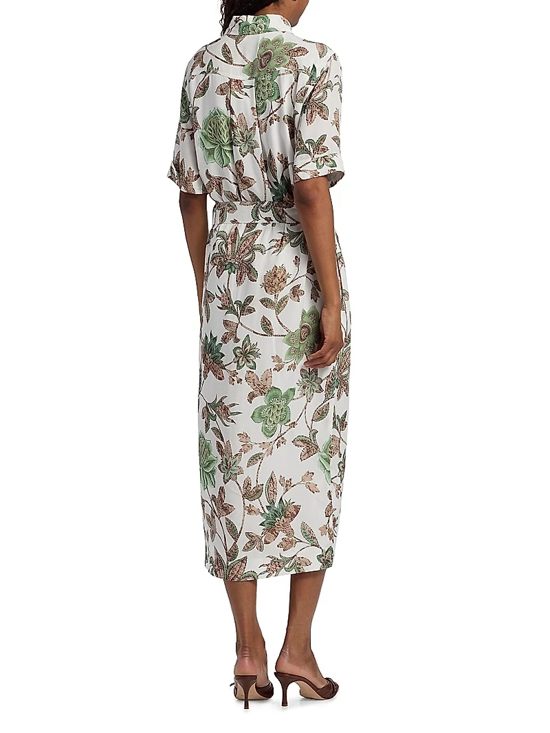 Faya Floral Belted Shirtdress