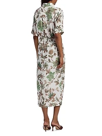Faya Floral Belted Shirtdress