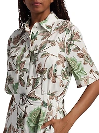 Faya Floral Belted Shirtdress