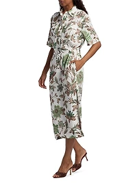 Faya Floral Belted Shirtdress